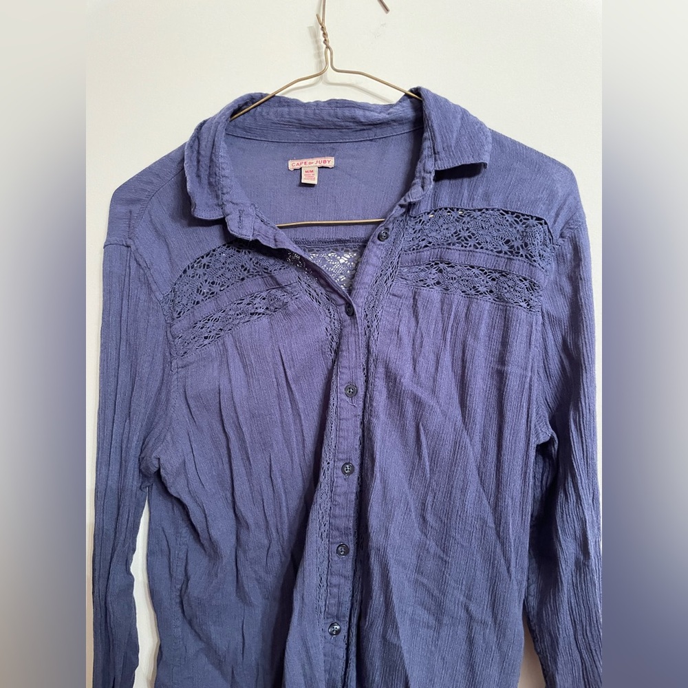 Cape Juby Blue Button Down Long Sleeve